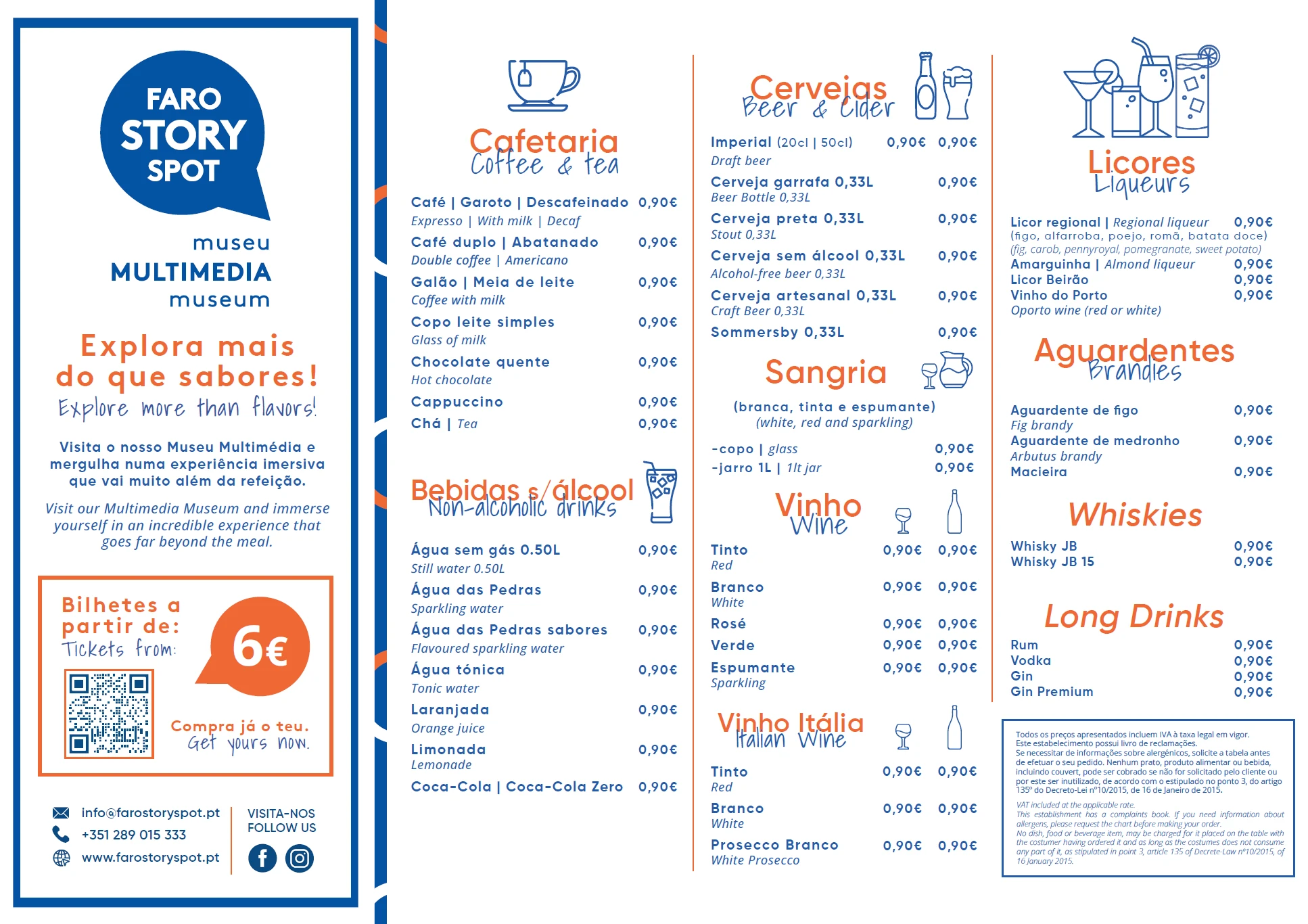 Faro Story Spot - Menu - Frente