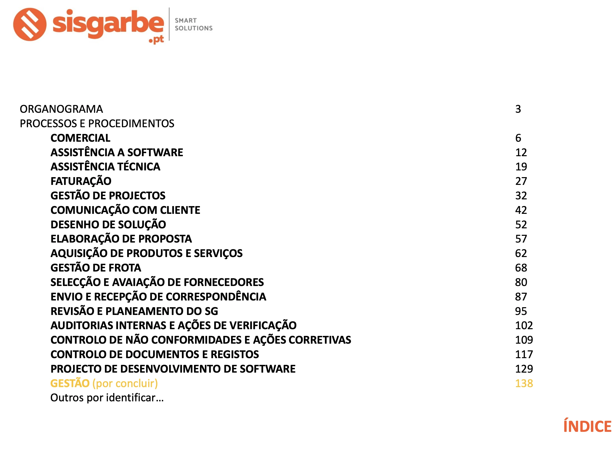 Sisgarbe - Progresso - Growth - B16 - indice